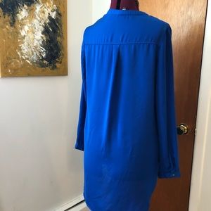 Massimo Long Sleeve Blue Silk Tunic